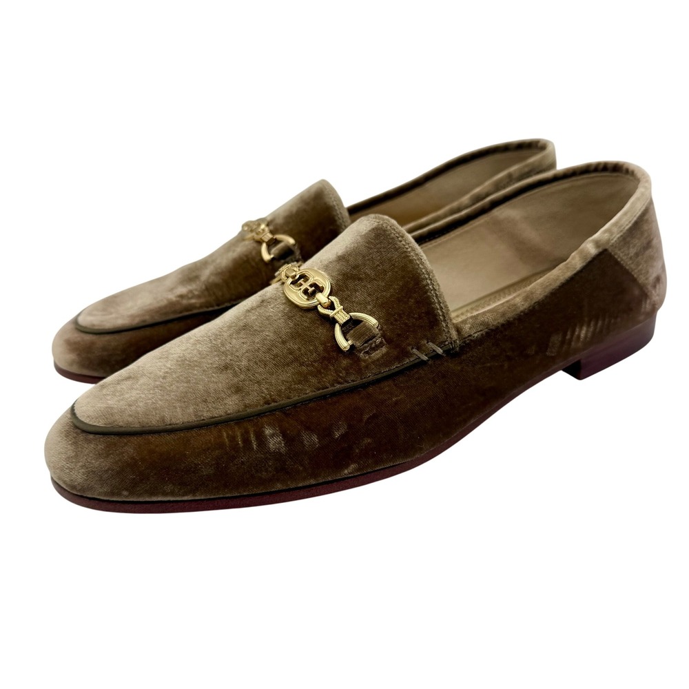 Sam Edelman Loraine Velvet Bit Loafers Harvest Brown Olive Gold Women 11